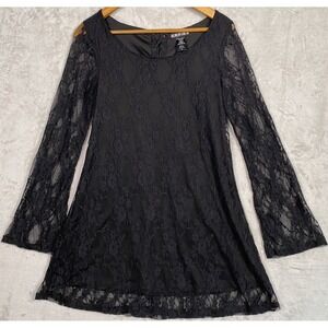 Black Lace Dress Feminine Grunge Medium Whimsigoth Fairy Coquette Romantic Vamp